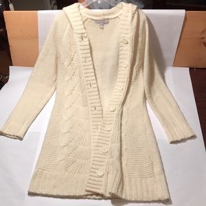 Old Navy Off White Hooded Cardigan